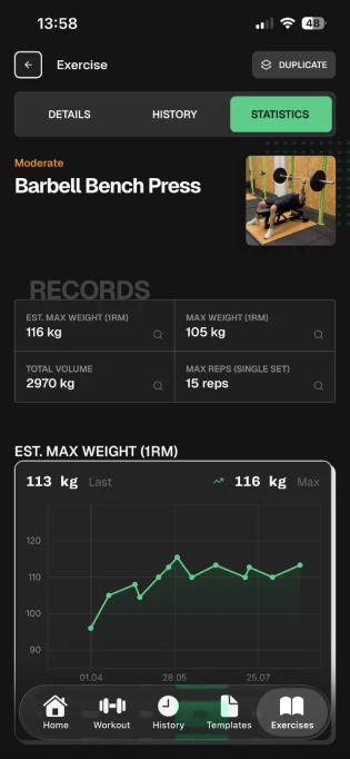 Exercise record tracking